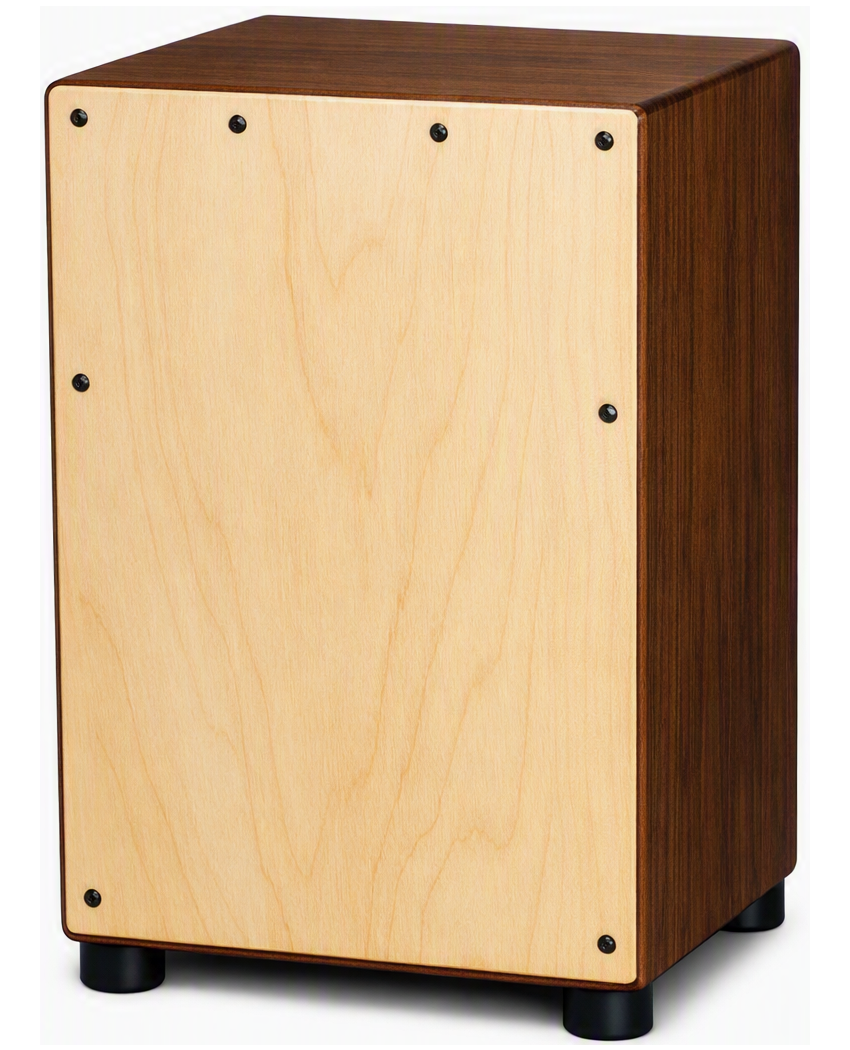 Plain custom cajón drum in walnut and maple